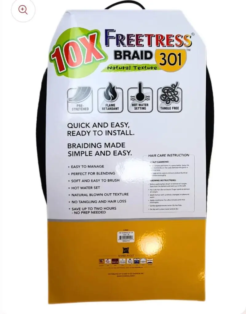 Shake N Go FreeTress Pre-Stretched 10X BRAID 301 18" - Image 2